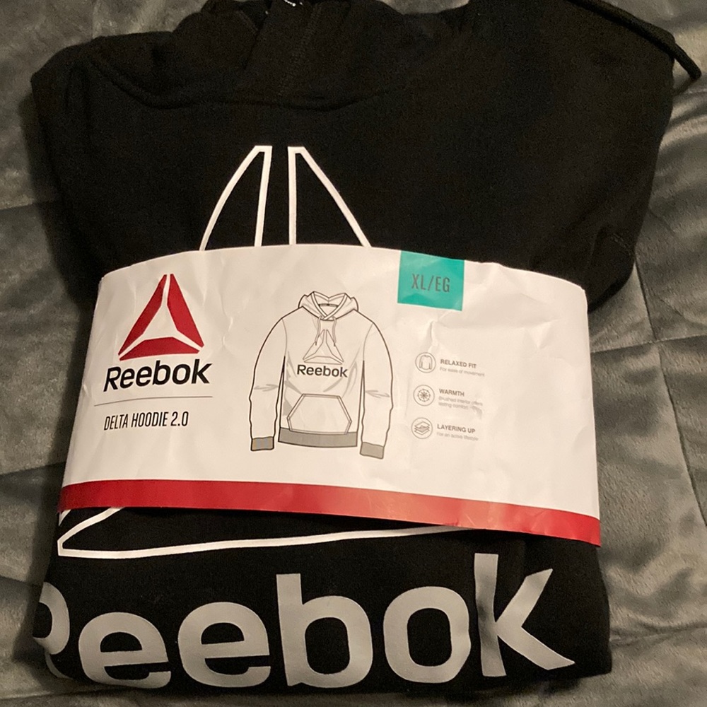 Brand New Black Hoodie Sweatshirt Mens XL Reebok